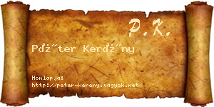 Péter Kerény névjegykártya